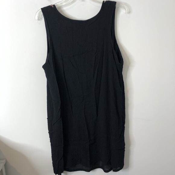 Old Navy Women's Sleeveless Black Embroidered Floral Shift Dress w/Tassels XL - Picture 8 of 9